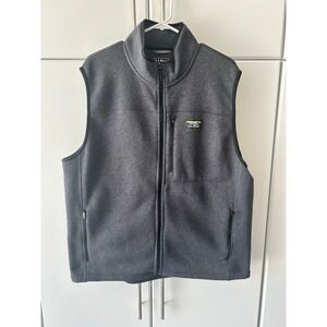 LL Bean Mens Sweater Fleece Vest Gray Full Zip XL Reg 505974 Slightly Fitted